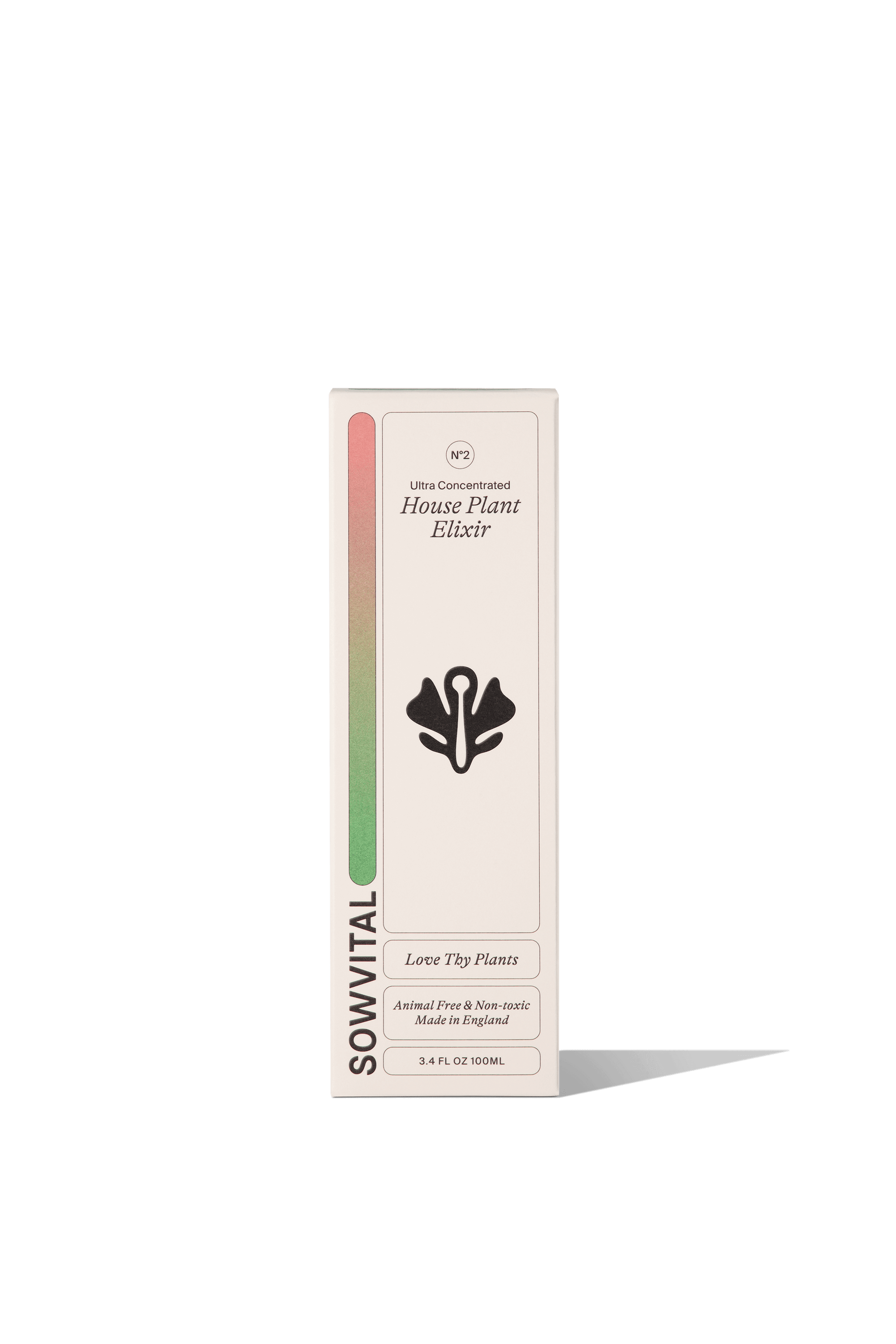 SOMVITAL house plant elixir packaging on a black background