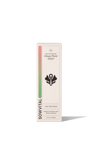 SOMVITAL house plant elixir packaging on a black background