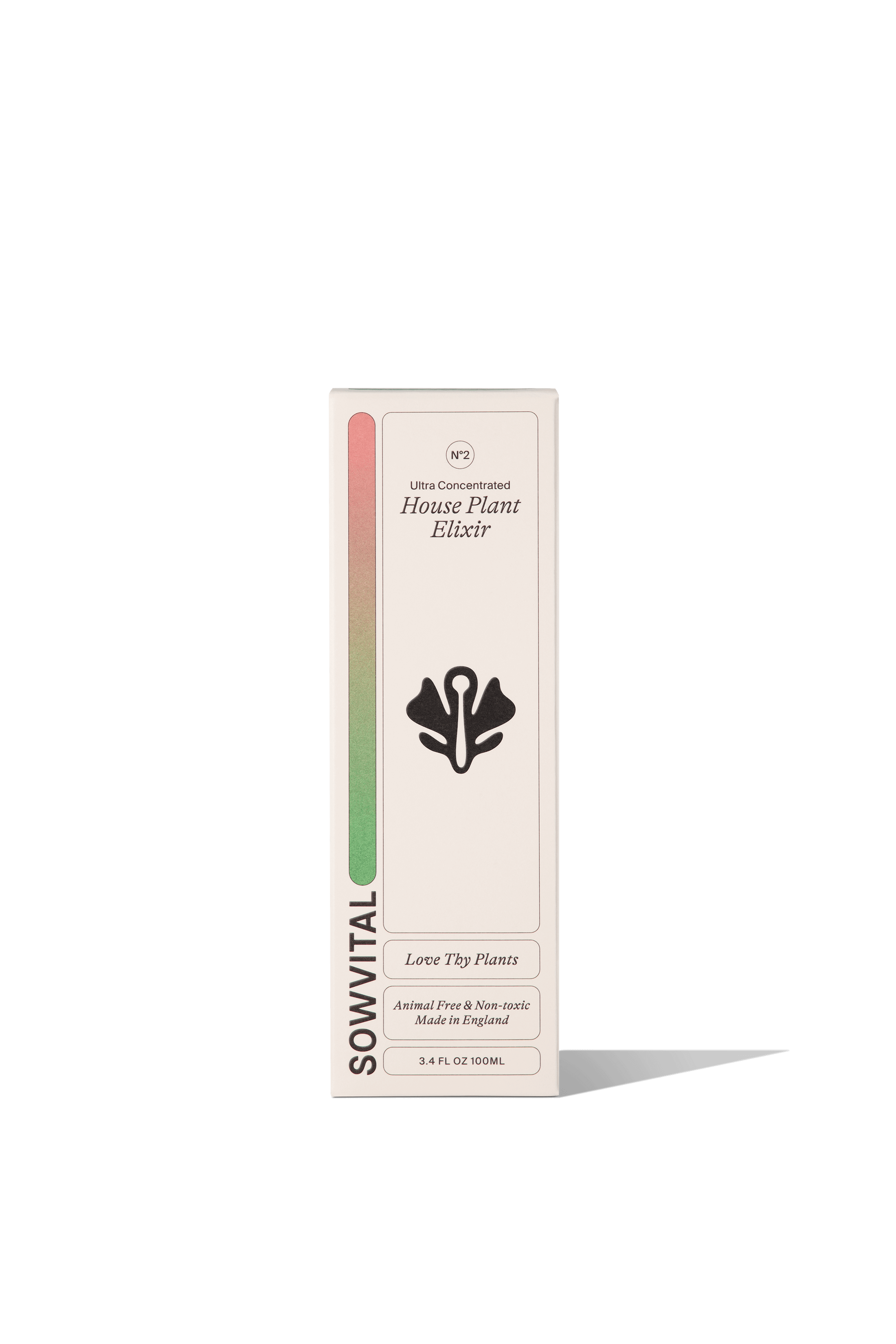 SOMVITAL house plant elixir packaging on a black background