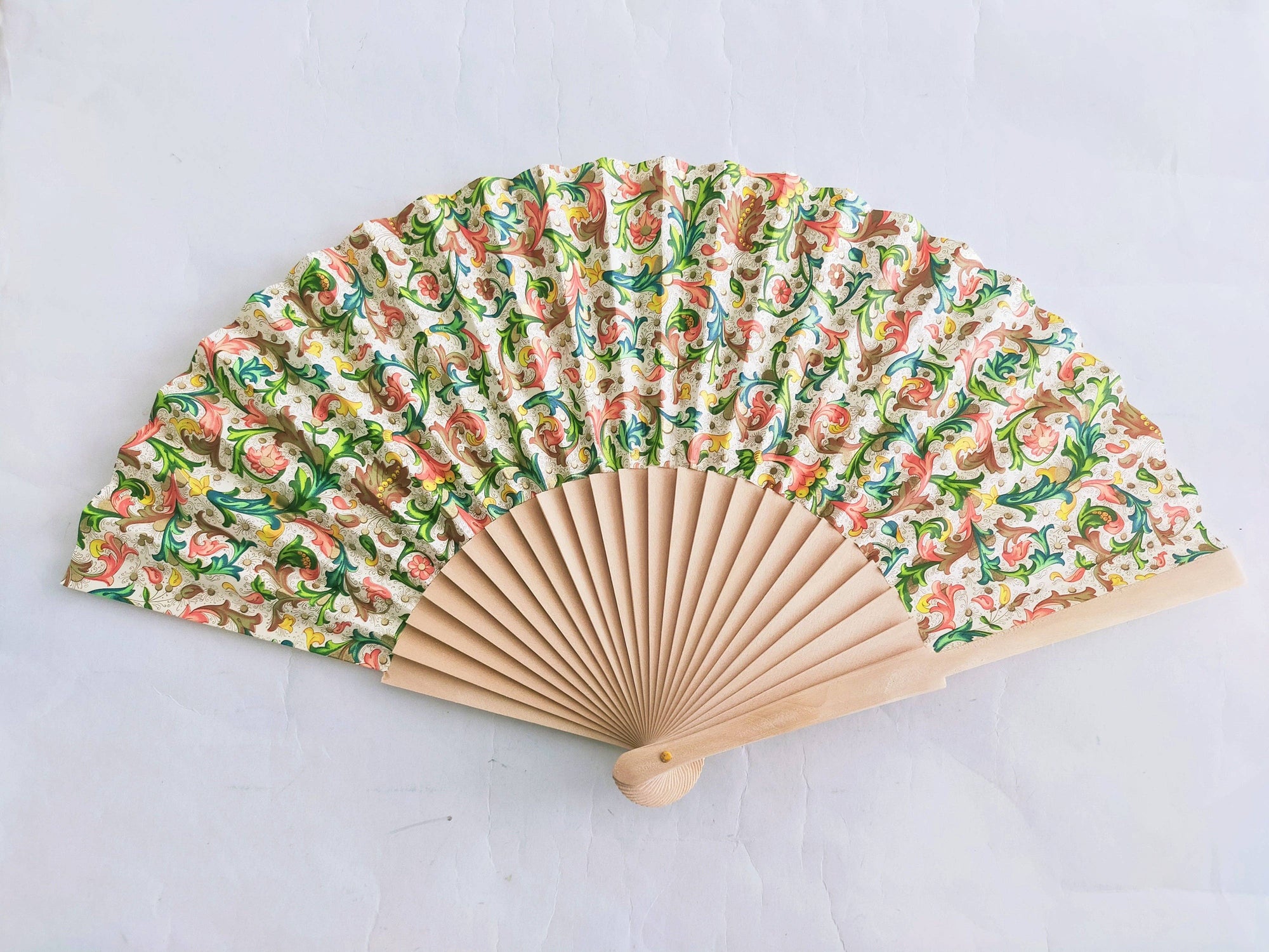 Hand marbled fan: Florentine