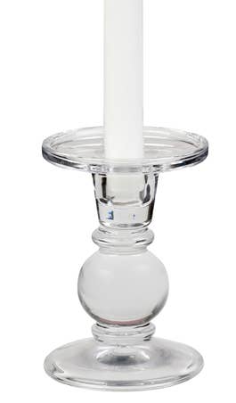 Glass Bobbin Candle Holder