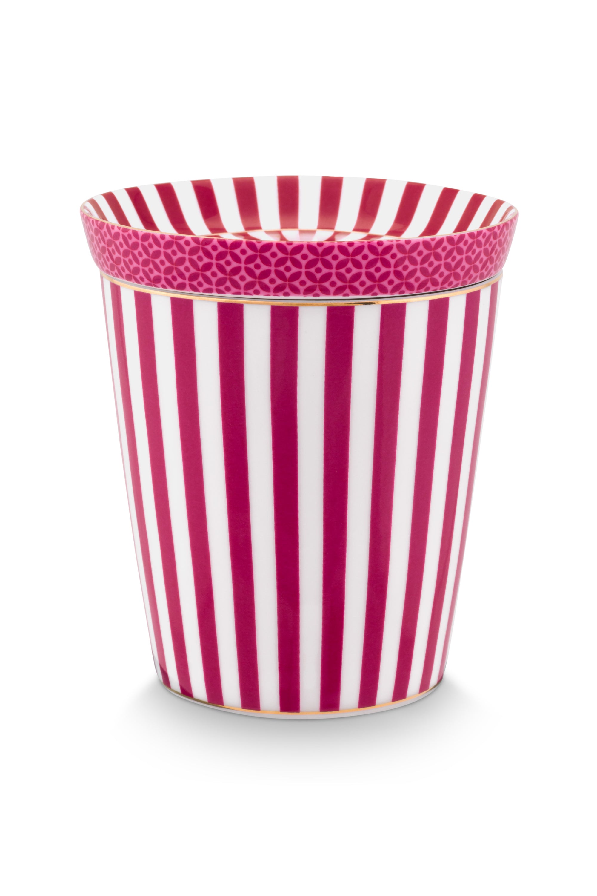 Pip Studio Cup/Beaker and saucer Pink Stripe