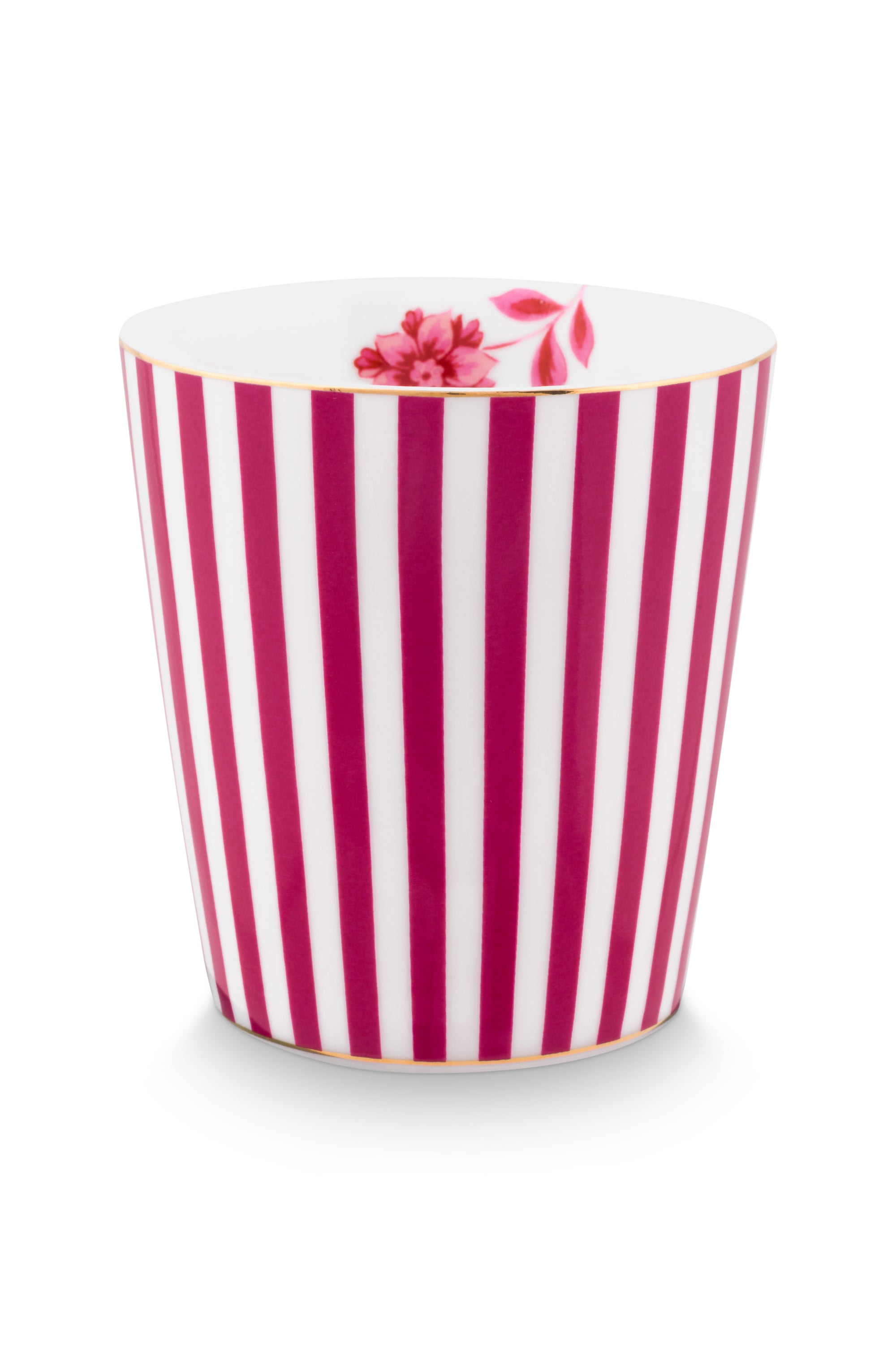Pip Studio Cup/Beaker and saucer Pink Stripe