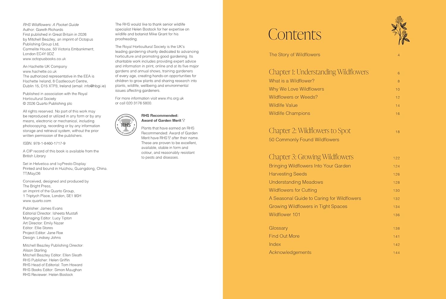 RHS Wildflowers, A Pocket Guide by Gareth Richards