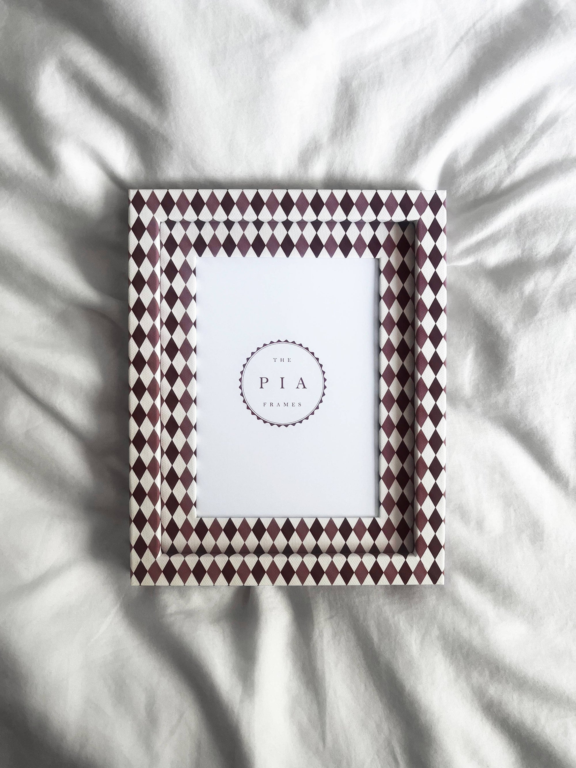 Burgundy & Blush Harlequin Frame, Large