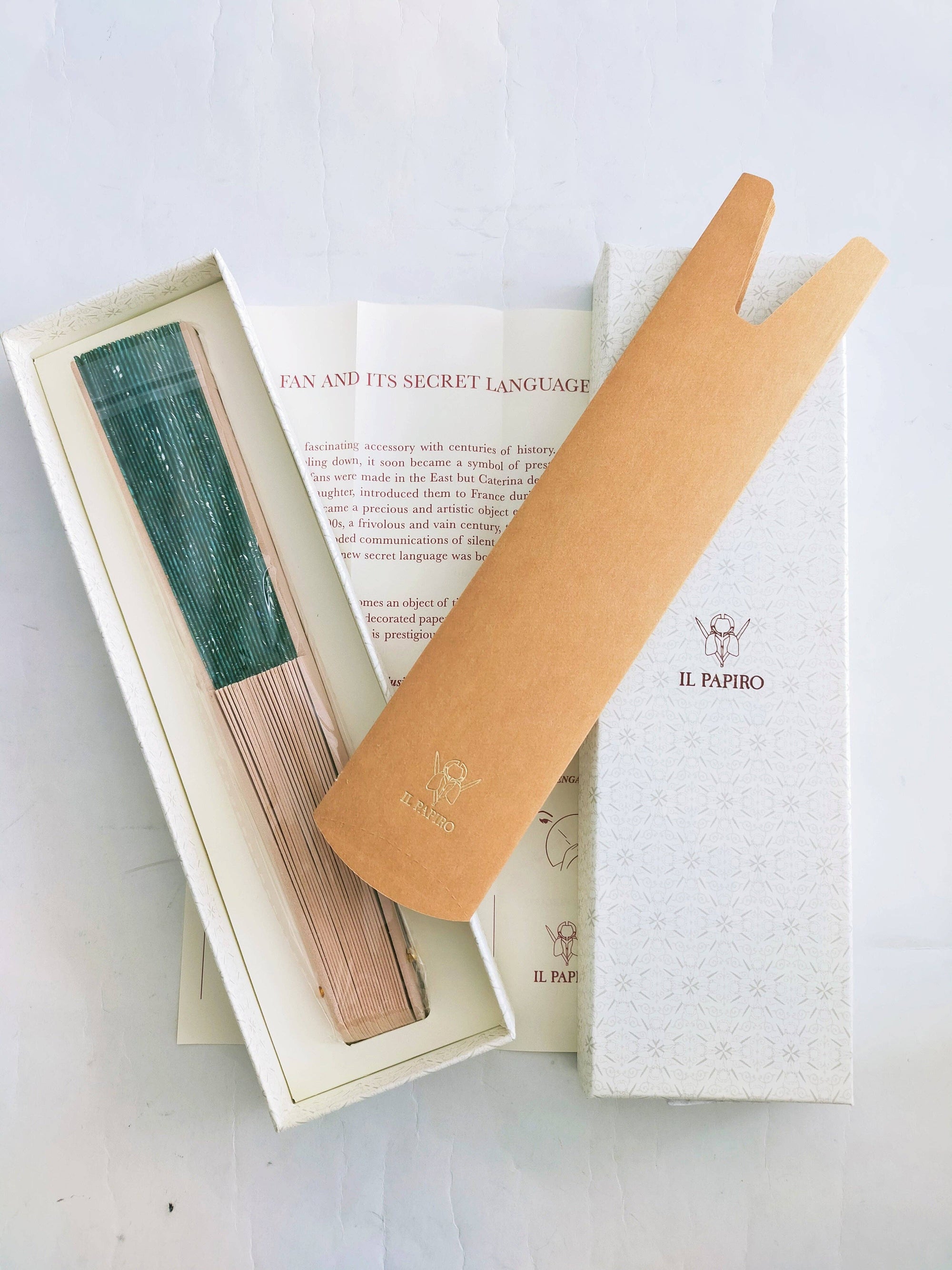 Hand marbled fan: Florentine