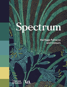 Book cover of 'Spectrum: Heritage Patterns and Colours' with floral design and text.