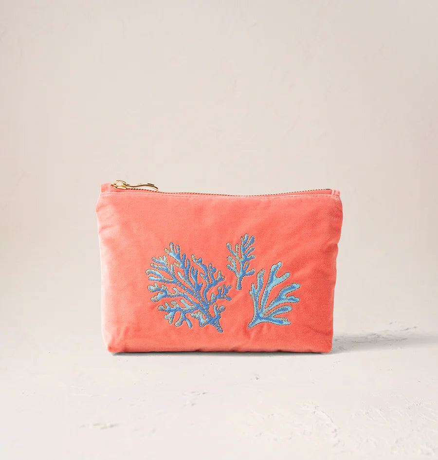 Mini Pouch Coral Velvet, Vivid Coral