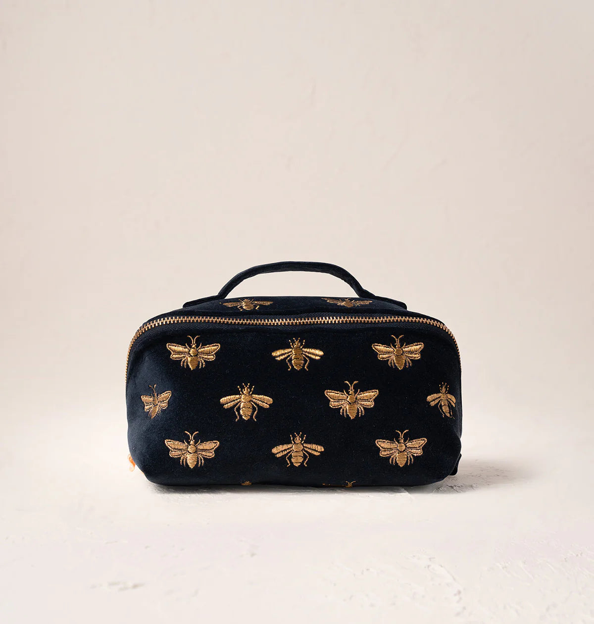 Open Flat Makeup Bag Honey Bee Velvet Charcoal