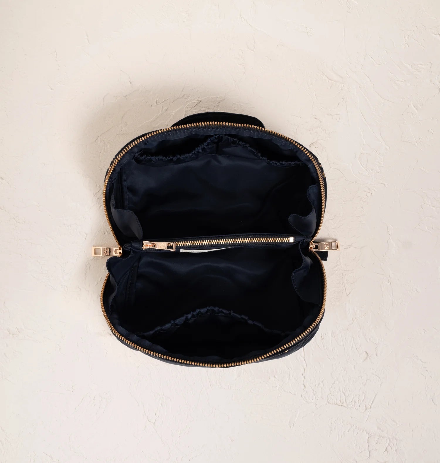 Open Flat Makeup Bag Honey Bee Velvet Charcoal