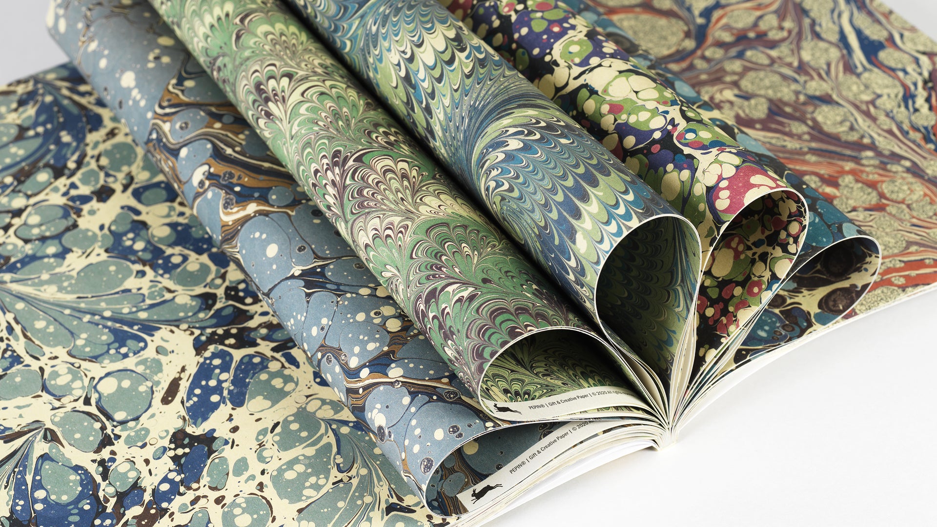Wrapping Paper Book Marble Designs