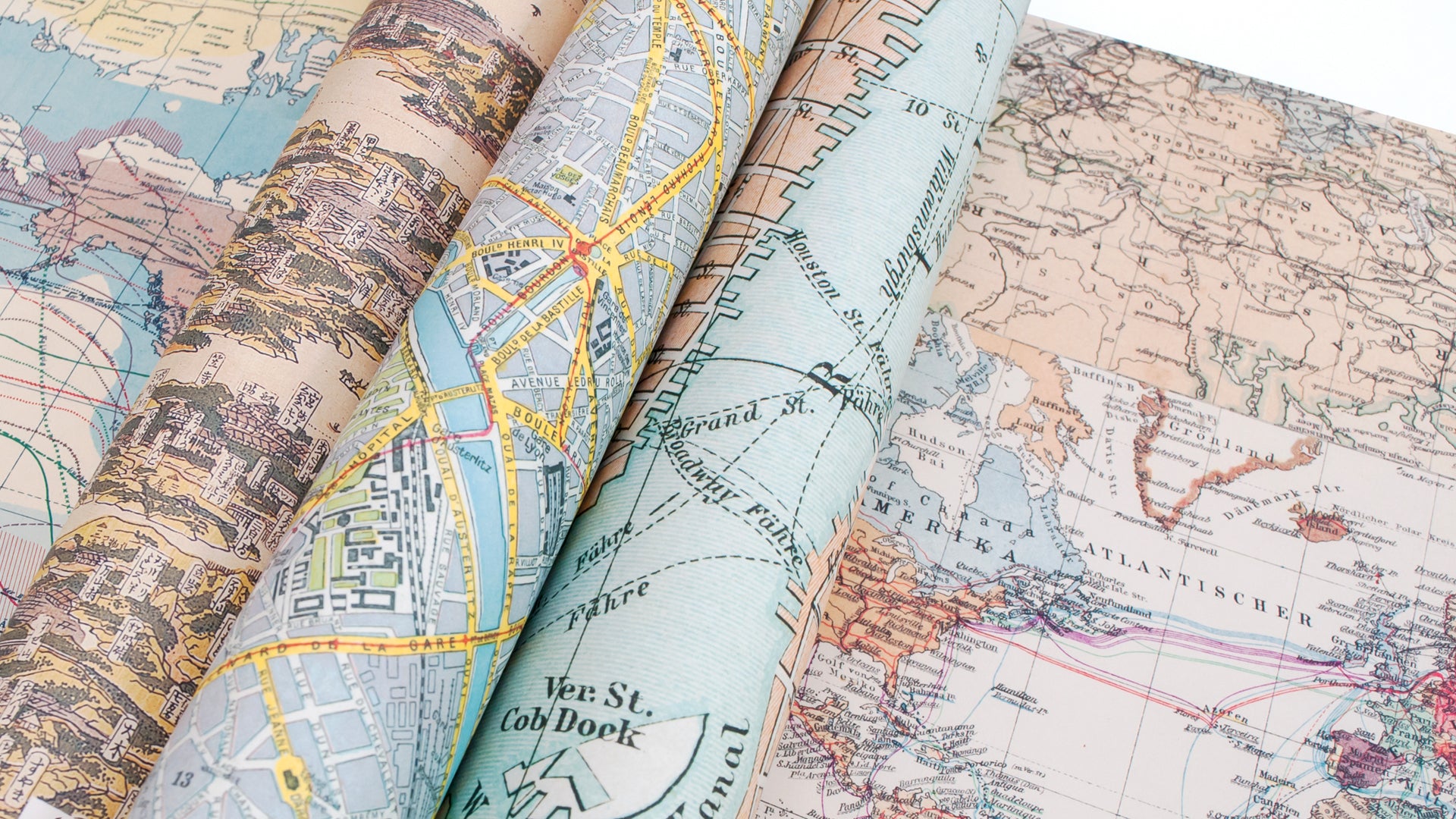 Wrapping Paper Book Maps