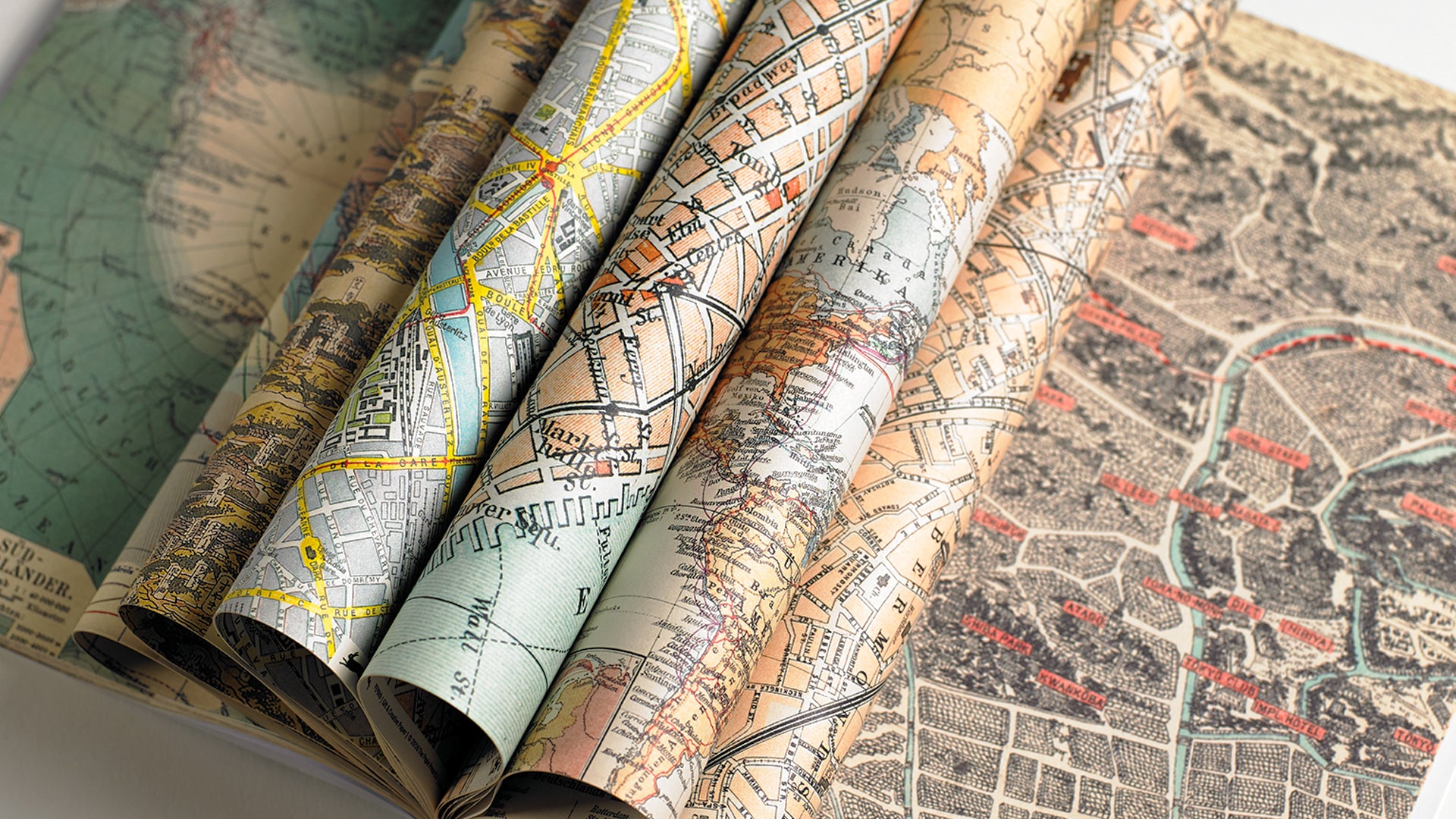 Wrapping Paper Book Maps