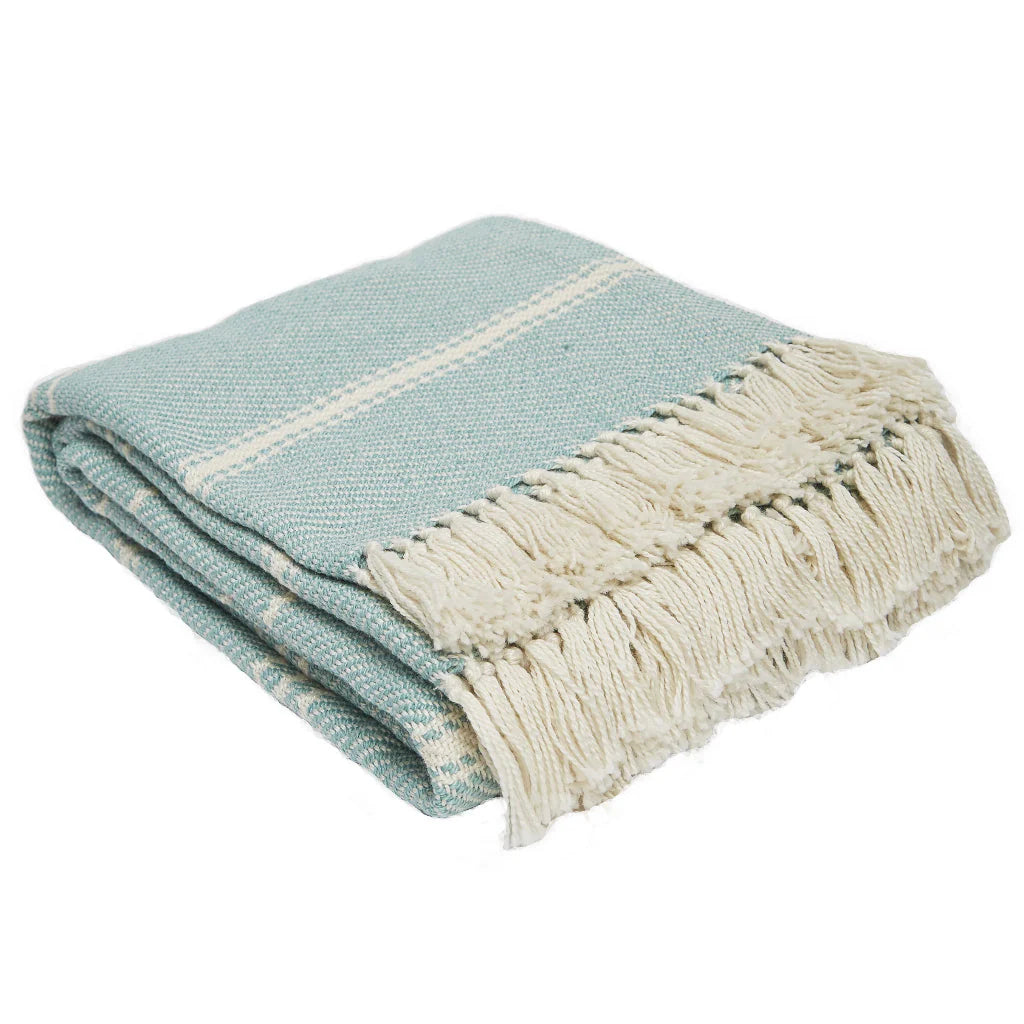Blanket -Oxford- Stripe-Teal