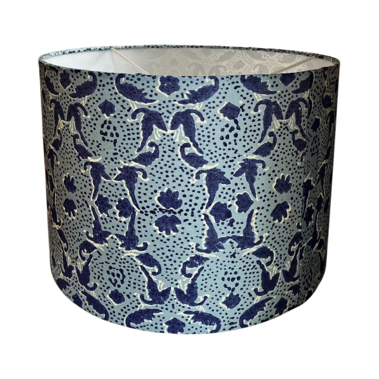 Lampshade, Drum 30cm, Blue on Blue