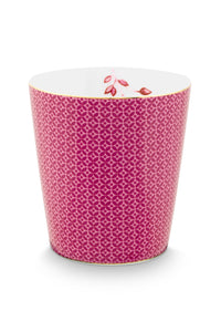 pink and white geometric china cup and saucer