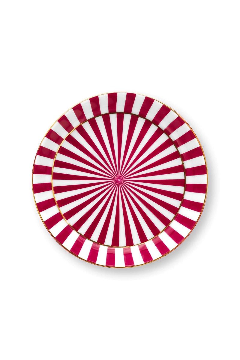 Striped-pink-saucer-on-white-background