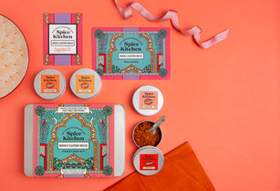 Spice Kitchen Middle Eastern Meze seasoning kit on an orange background