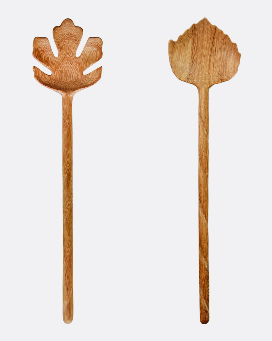 Wooden Leaf Shape Salad Servers