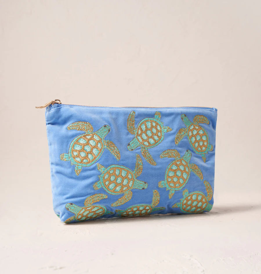 Everyday Pouch Swimming Turtle Caribbean Blue