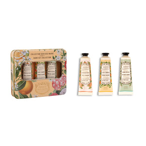 Hand cream set with decorative packaging on a white background