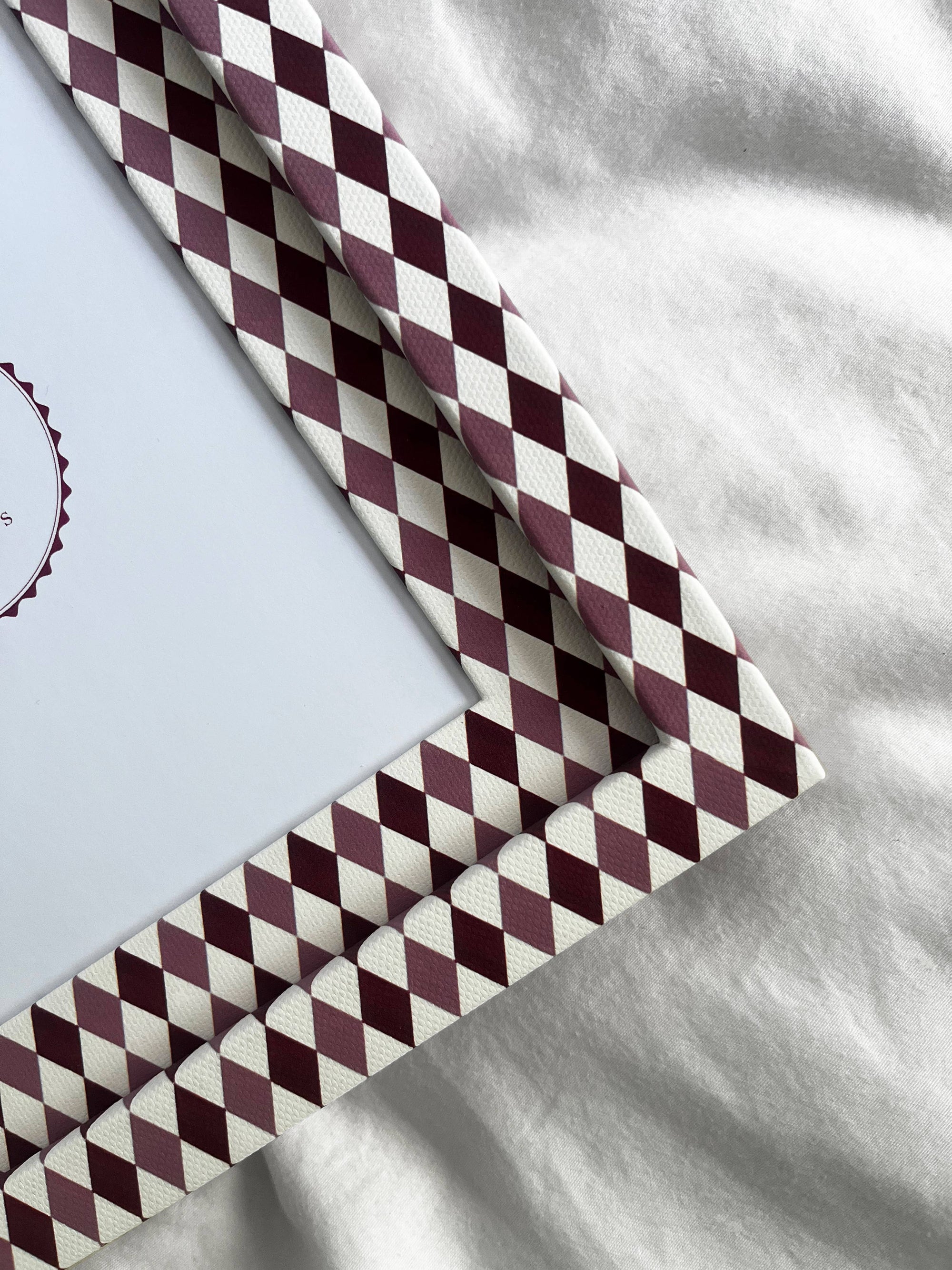 Burgundy & Blush Harlequin Frame, Small