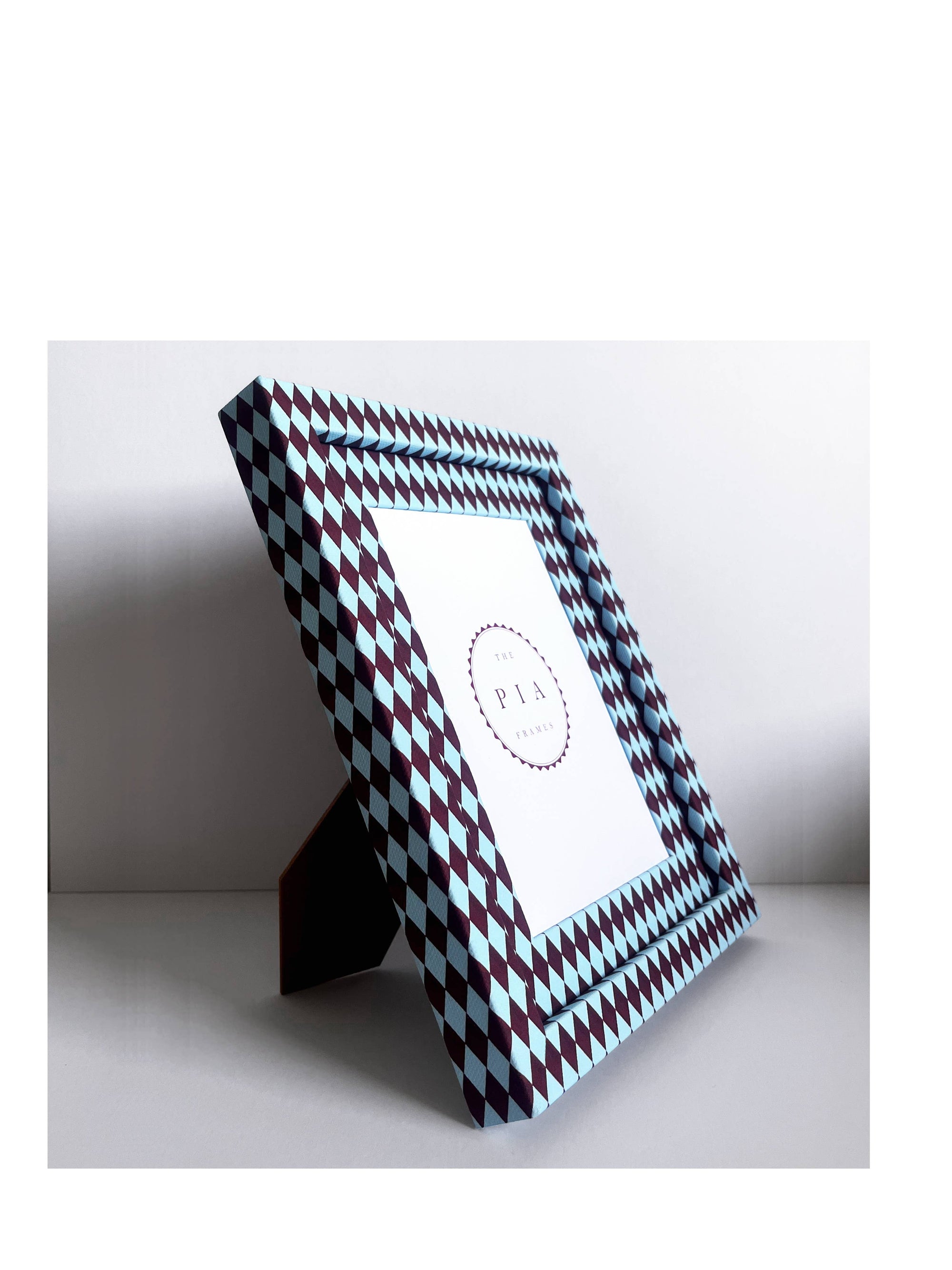 Burgundy & Blue Harlequin Frame, Large