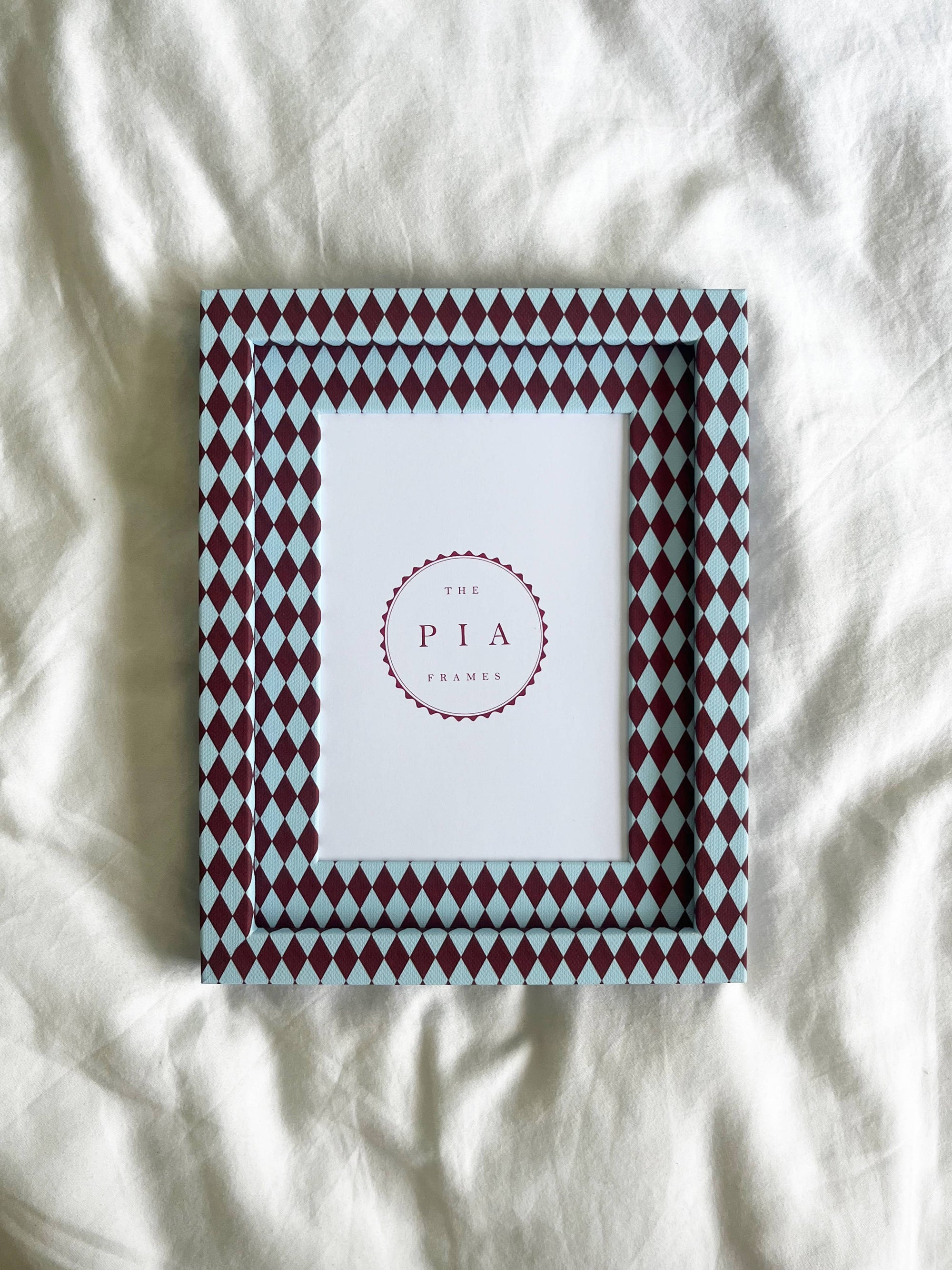 Burgundy & Blue Harlequin Frame, Large