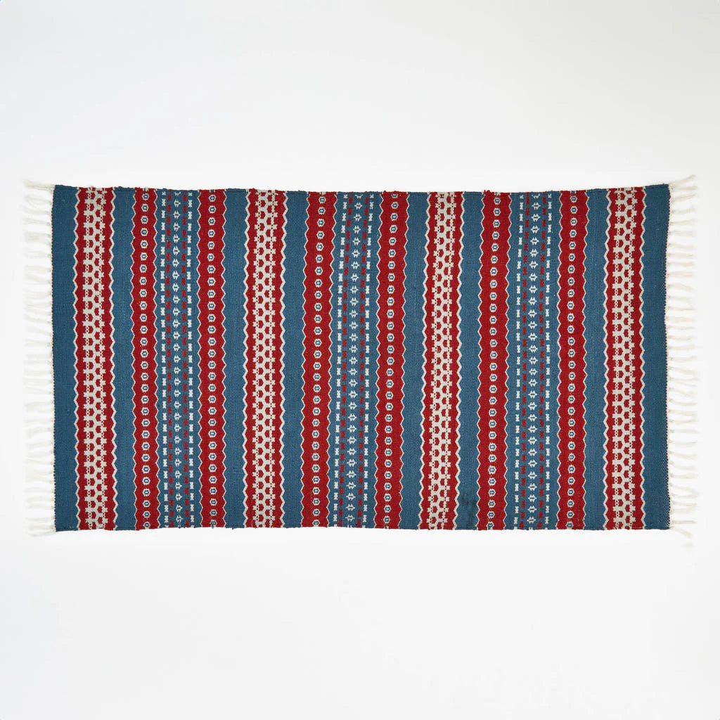 Weaver Green Rug Fairisle Red